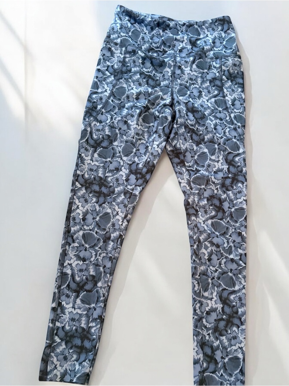 Danskin Blue and Gray Floral Active Leggings